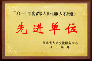 2010年度人事代理先進(jìn)單位